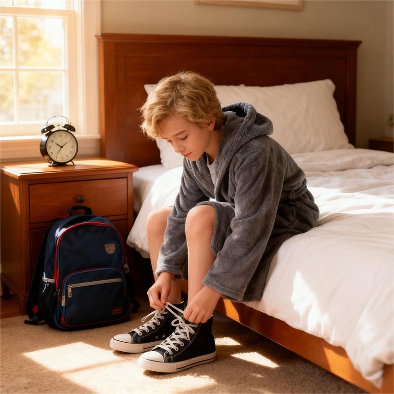 V.&GRIN Boys Fleece Robe, Hooded Plush Soft Fuzzy Bathrobe for Kids 3-14 Yearsï¼ˆGray 7-8ï¼‰ - Image 3